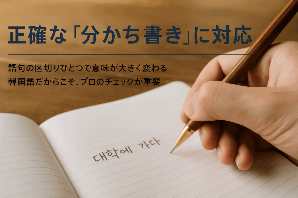 韓国語の分かち書きのイメージ図