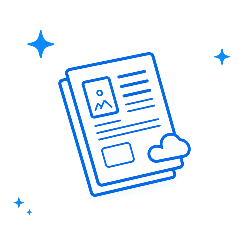 チラシ制作の相談を表す書類のアイコン