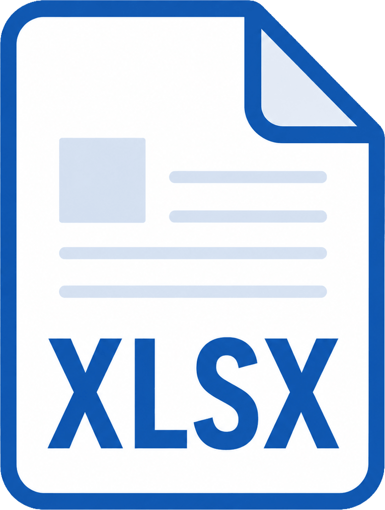 XLSXと表示されたExcelファイルのアイコン