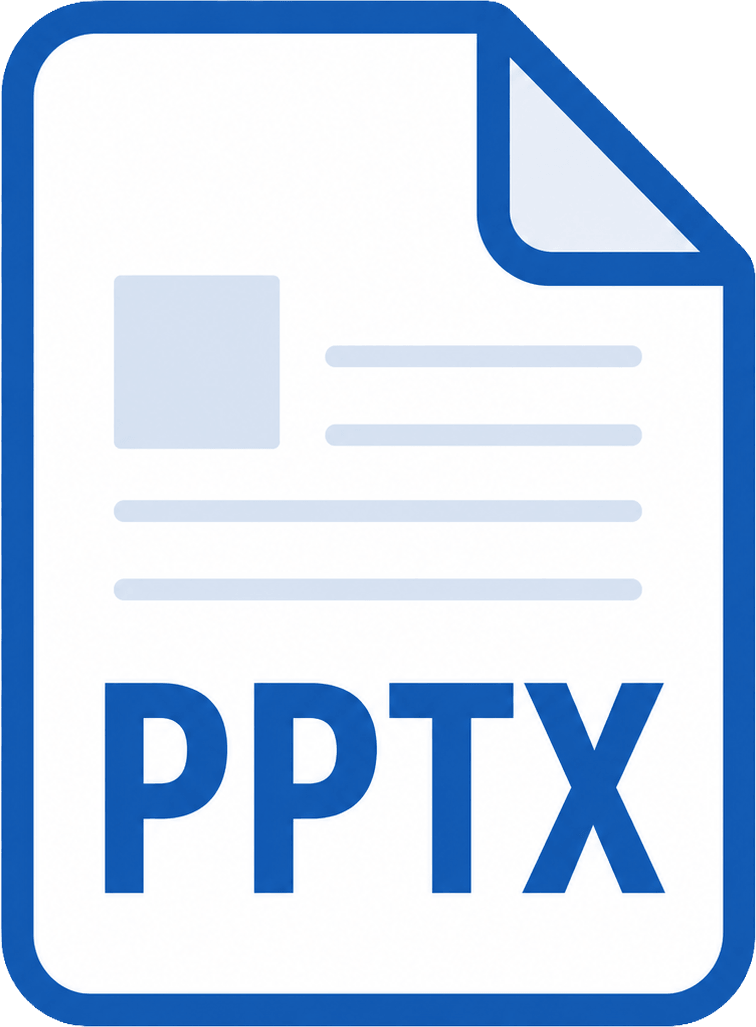 PPTXと表示されたPowerPointファイルのアイコン