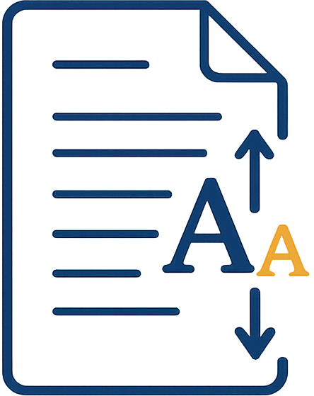 ページごとに文字サイズや余白がばらばらなことを表すアイコン