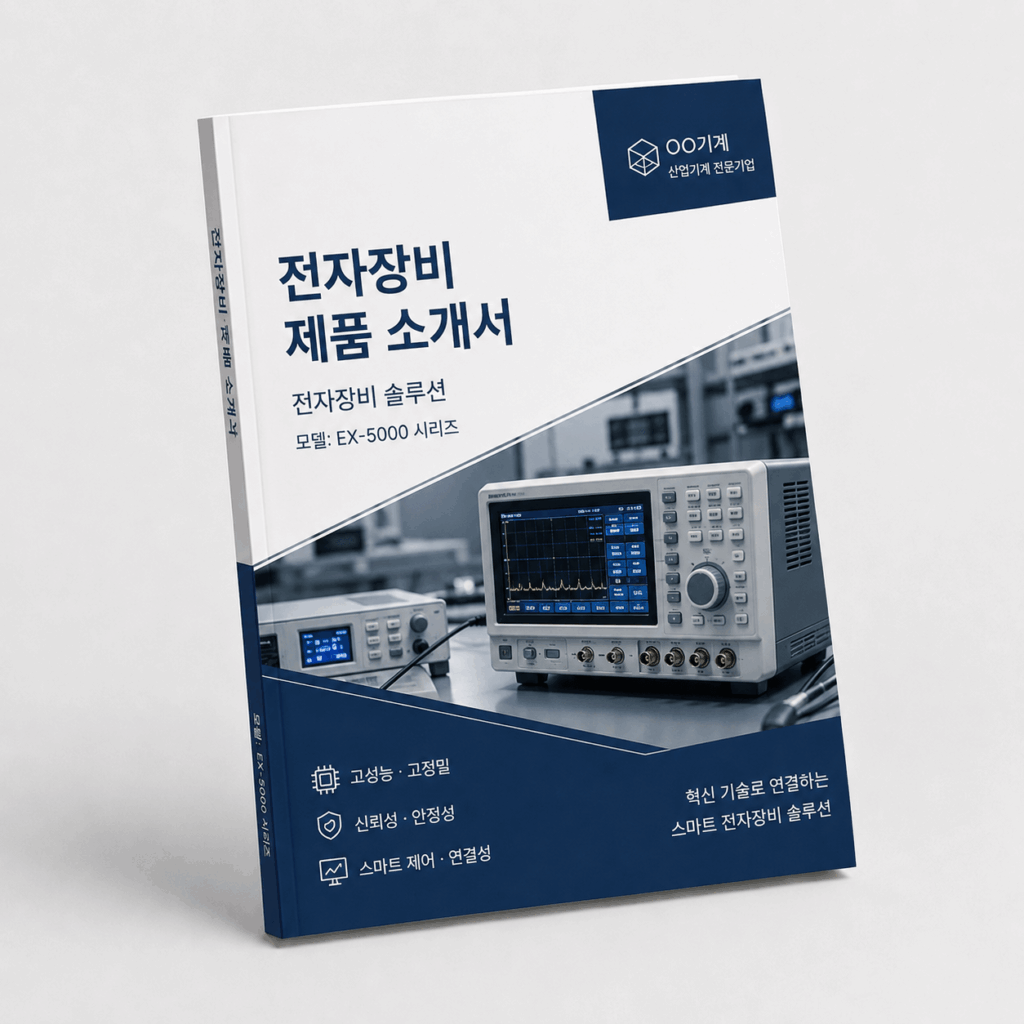 電子機器メーカーの韓国語版製品紹介書の表紙画像