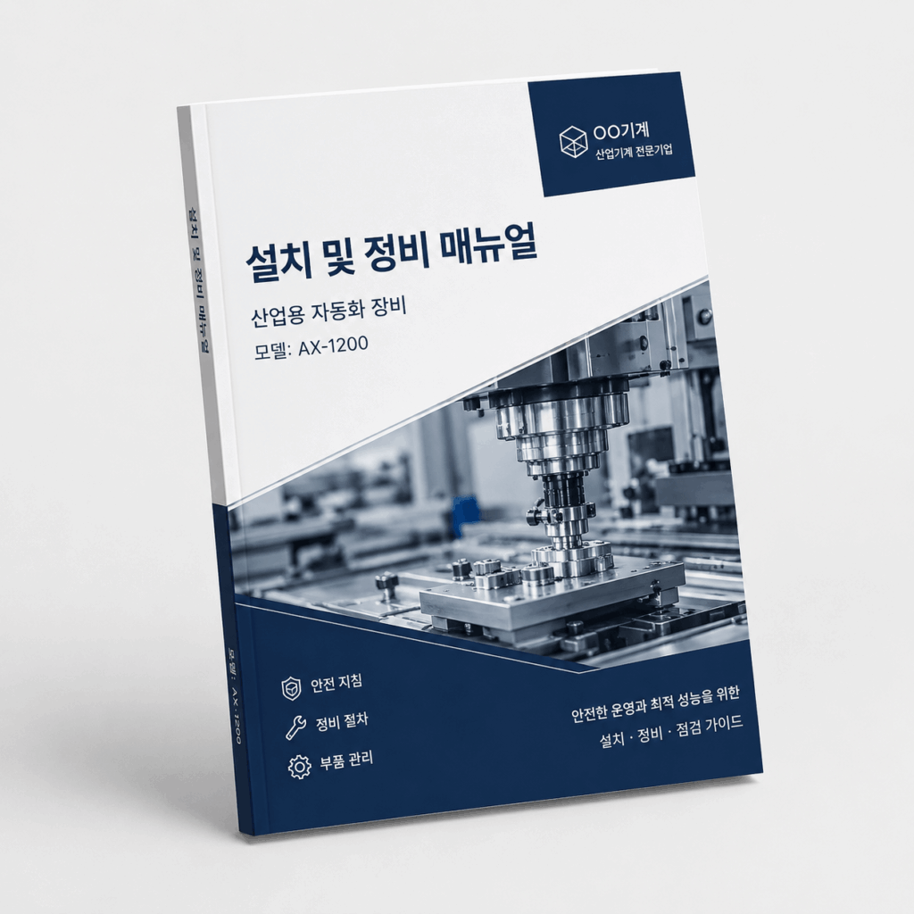 産業機械メーカーの韓国語版取扱・整備マニュアルの表紙画像