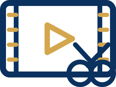 動画のカット編集や素材差し込みを表すアイコン